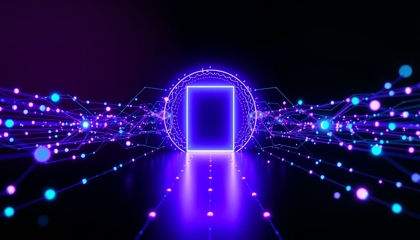 Data streams from many models converging through a single API gateway